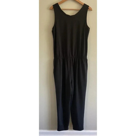 LOGO Lori Goldstein Jumpsuit Joggers Black Sleeveless Medium M - Picture 2 of 3